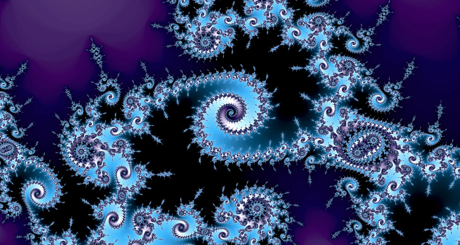 Fractal figures of the Mandelbrot system. Infinity beauty of movement of the universe