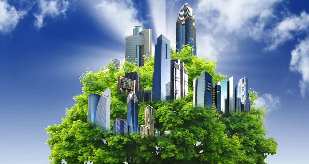 Green economics efficiency hand-in-hand with environment city