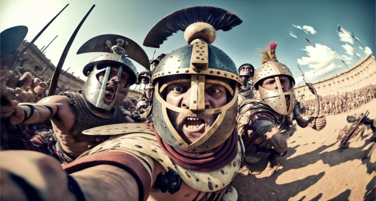 Gopro selfies during a gladiator battle